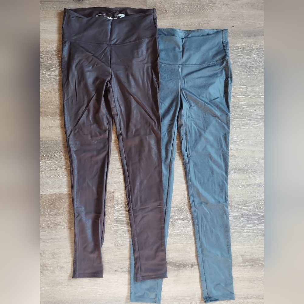 Pair of Two Metallic Sheen Seven7 Leggings